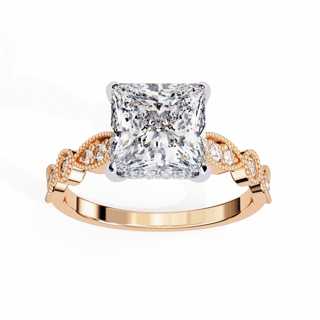 2.5 Carat Princess Bezel Setting Solitaire Ring in Moissanite | House of Estara