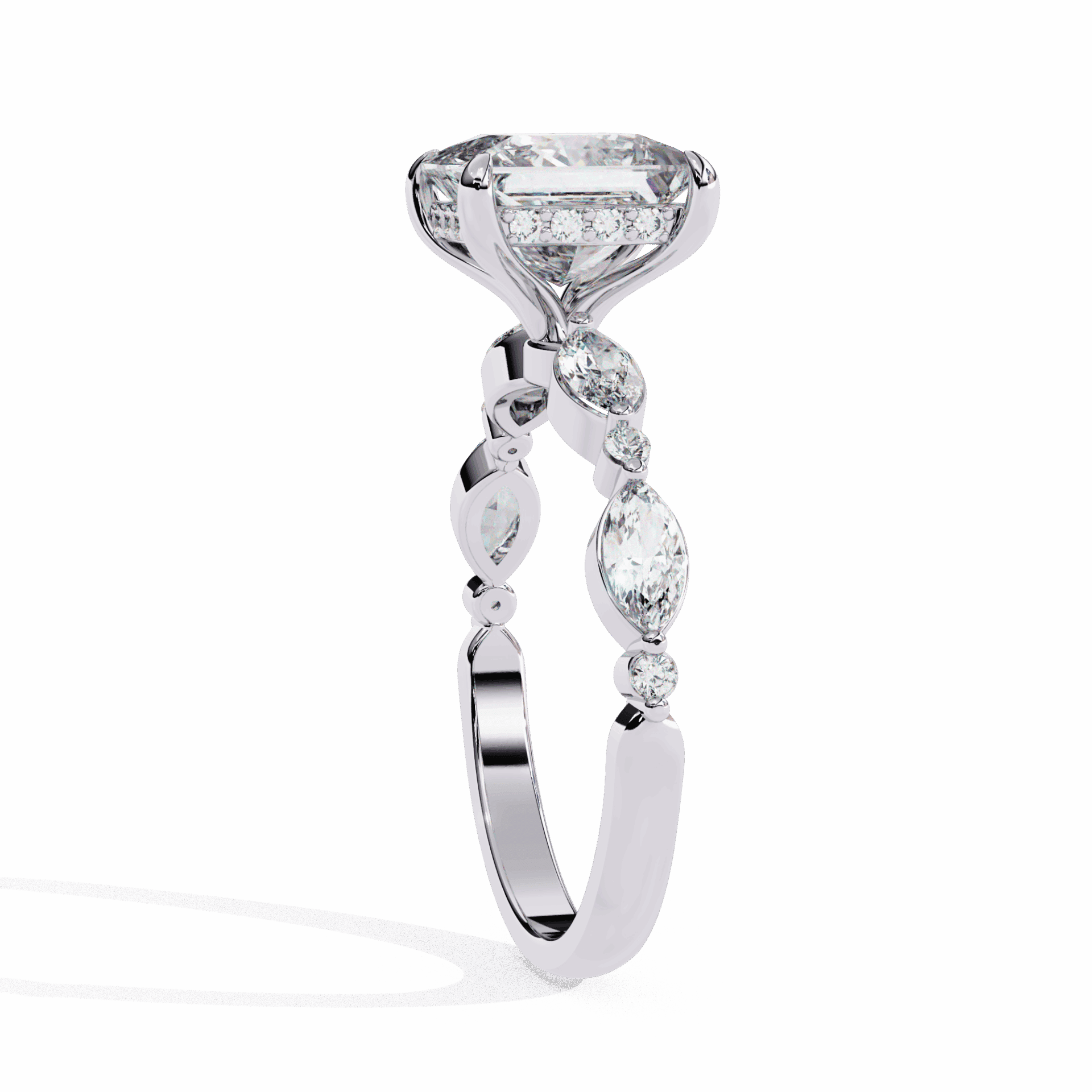 3.25 Carat Princess Hidden Halo Solitaire Ring in Moissanite | House of Estara