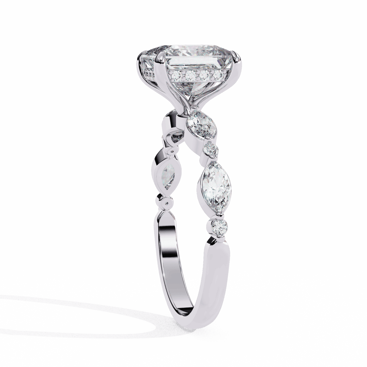 3.25 Carat Princess Hidden Halo Solitaire Ring in Moissanite | House of Estara