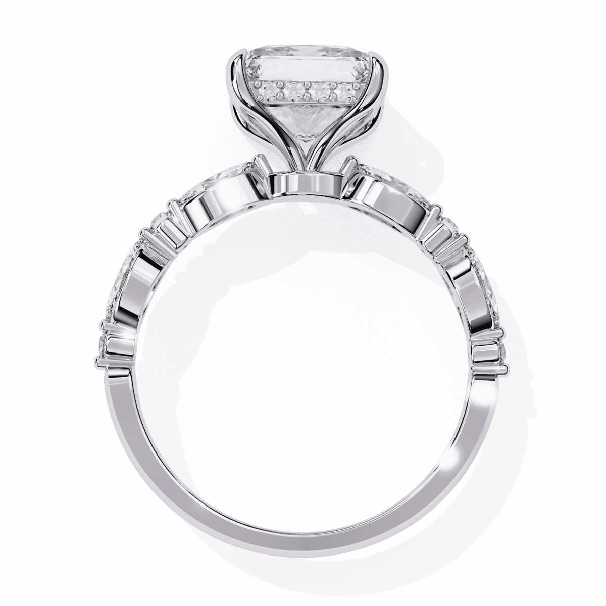 3.25 Carat Princess Hidden Halo Solitaire Ring in Moissanite | House of Estara