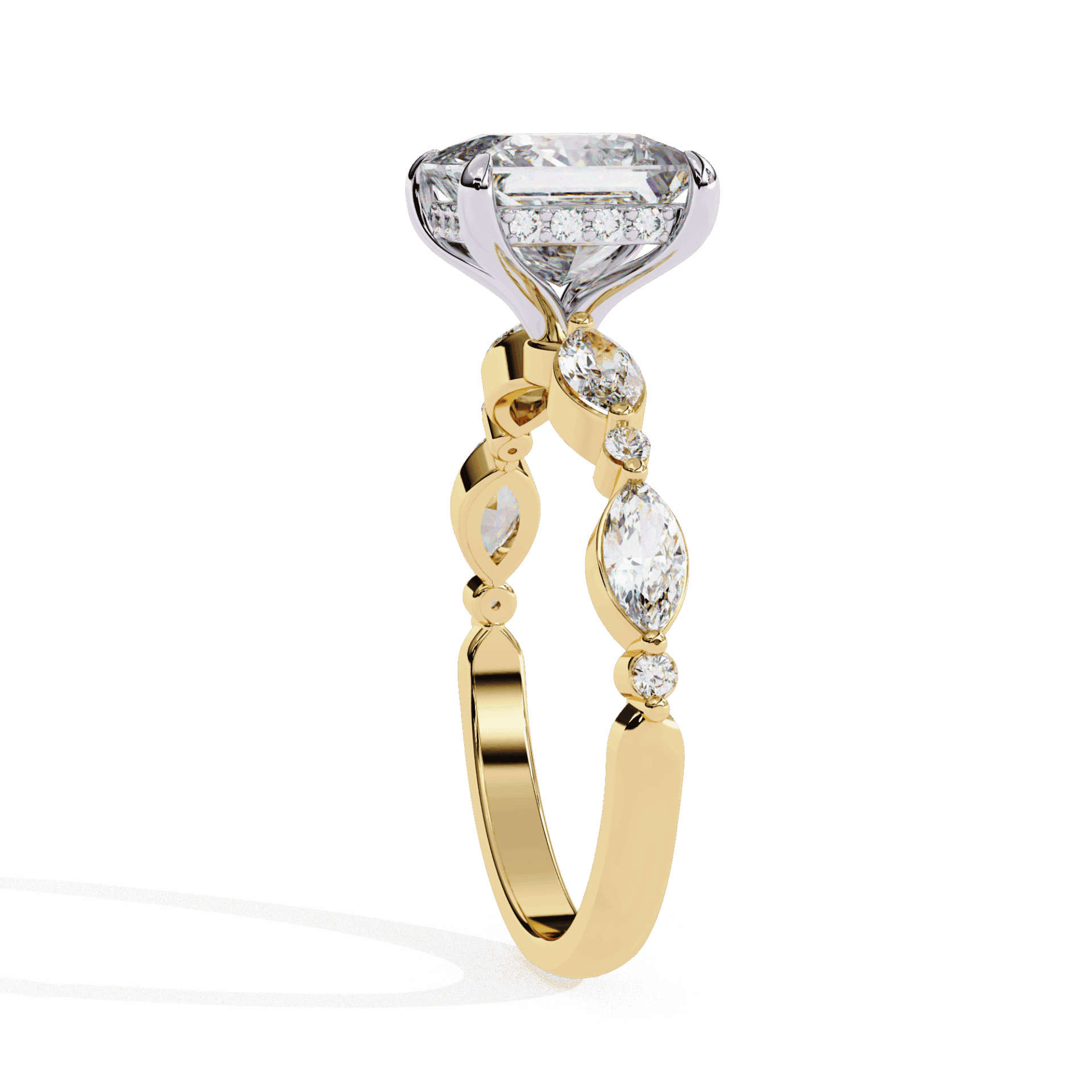 3.25 Carat Princess Hidden Halo Solitaire Ring in Moissanite | House of Estara