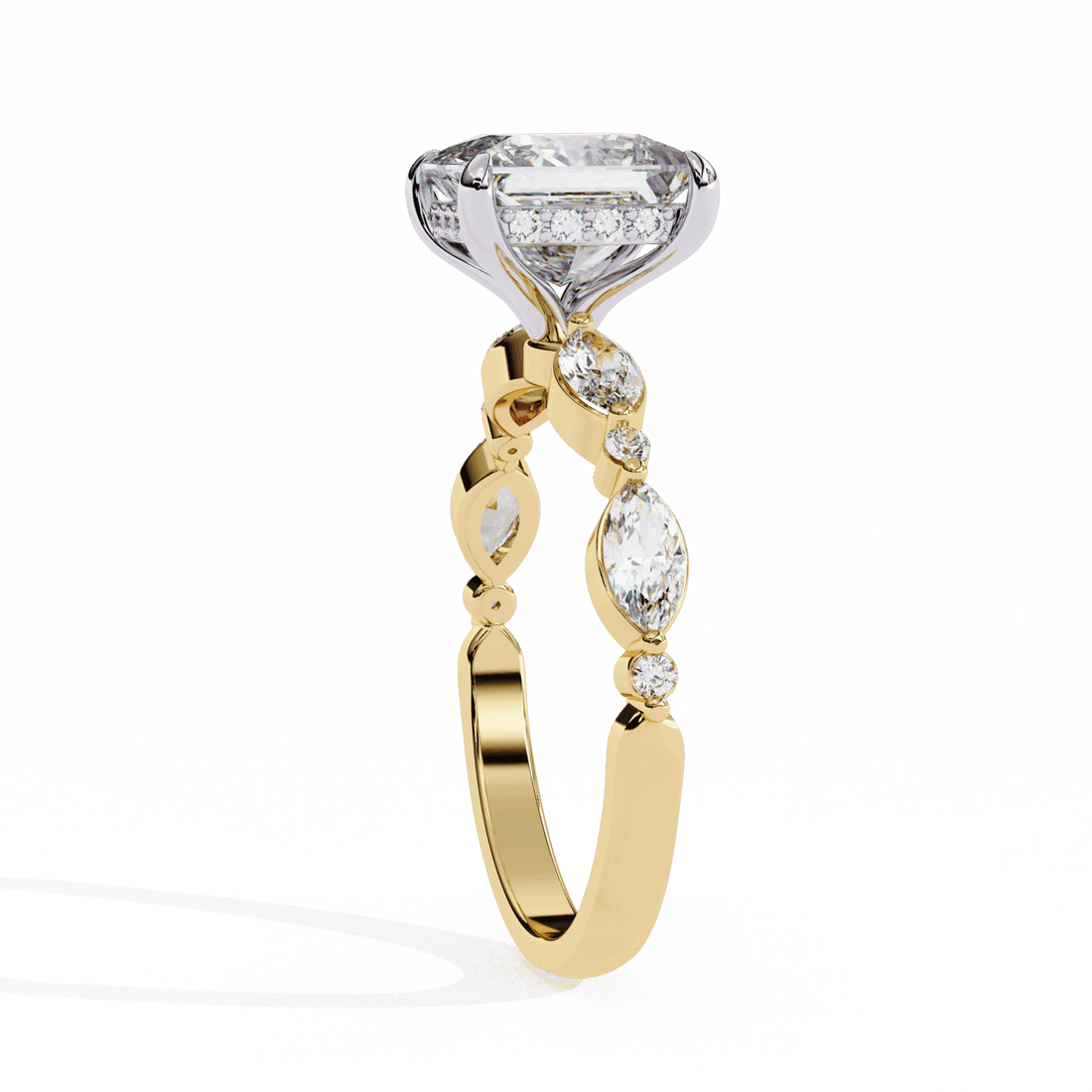 3.25 Carat Princess Hidden Halo Solitaire Ring in Moissanite | House of Estara