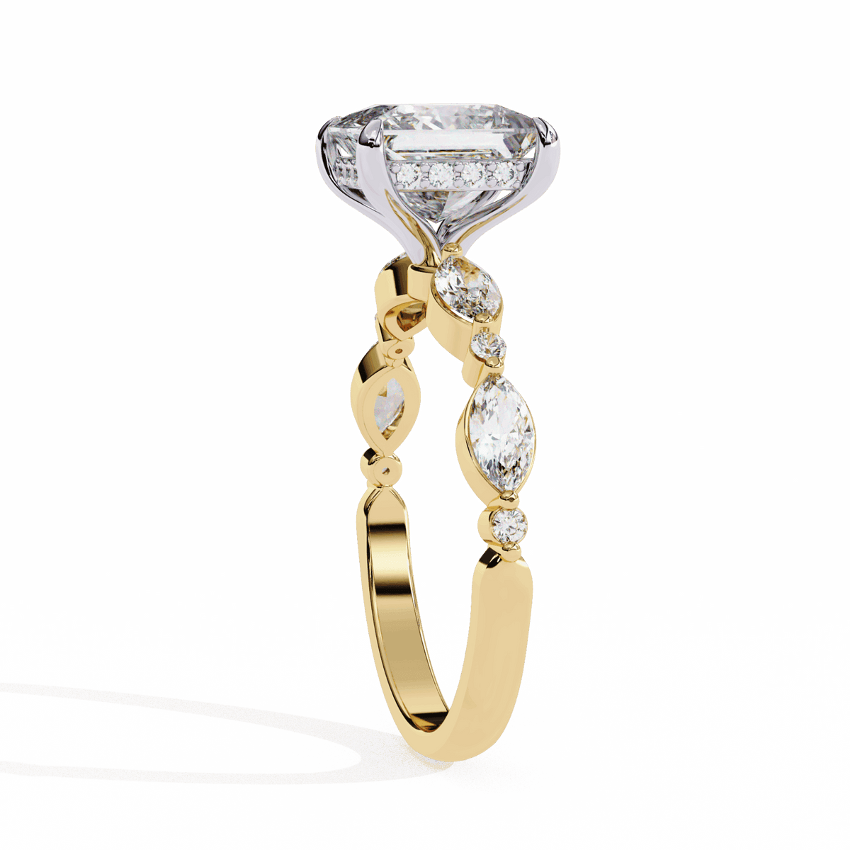 3.25 Carat Princess Hidden Halo Solitaire Ring in Moissanite | House of Estara