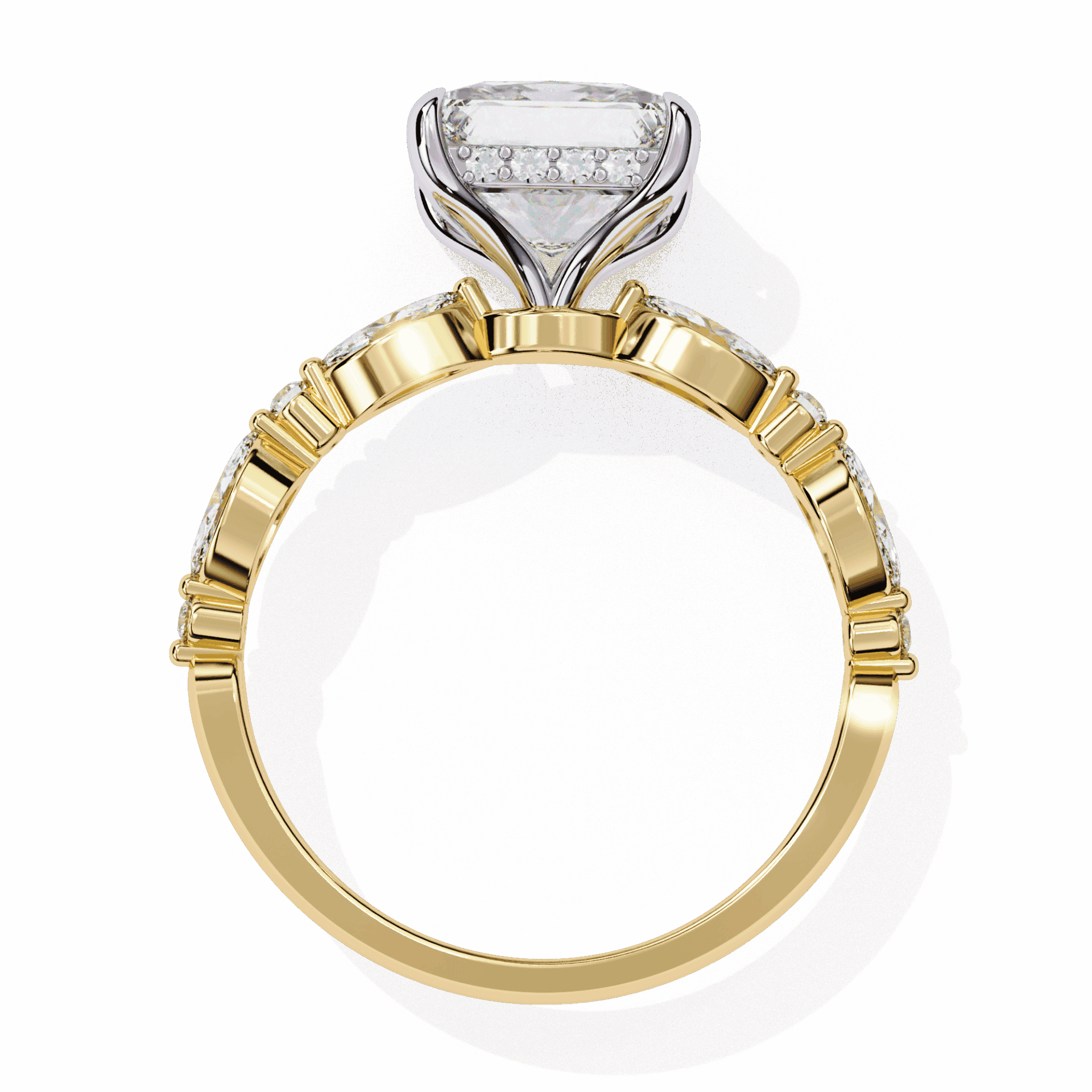 3.25 Carat Princess Hidden Halo Solitaire Ring in Moissanite | House of Estara
