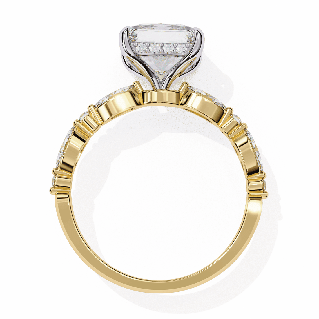 3.25 Carat Princess Hidden Halo Solitaire Ring in Moissanite | House of Estara