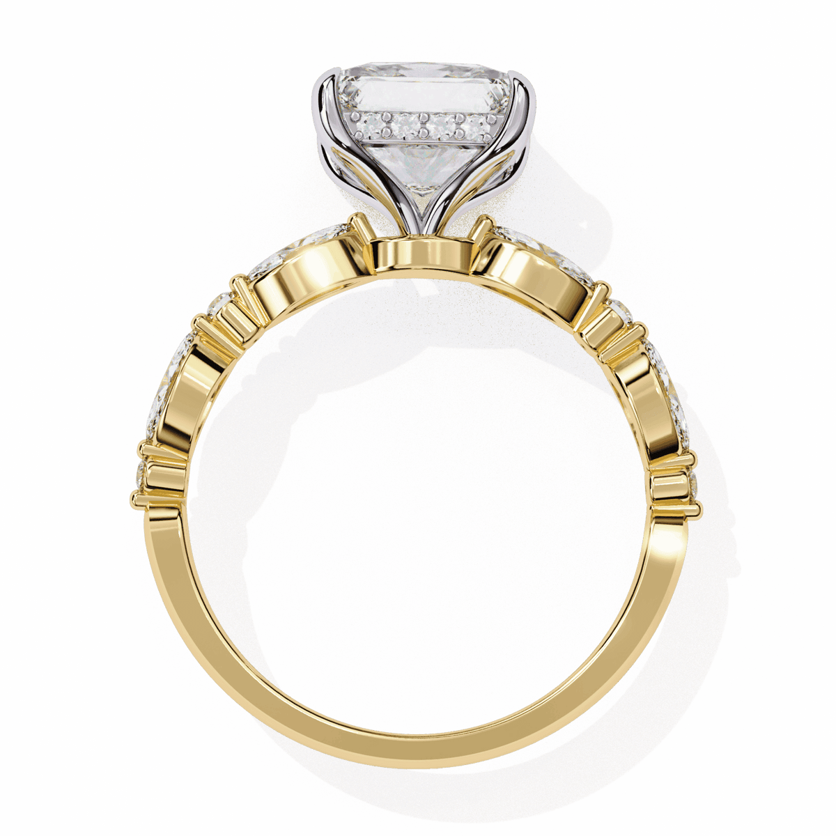 3.25 Carat Princess Hidden Halo Solitaire Ring in Moissanite | House of Estara