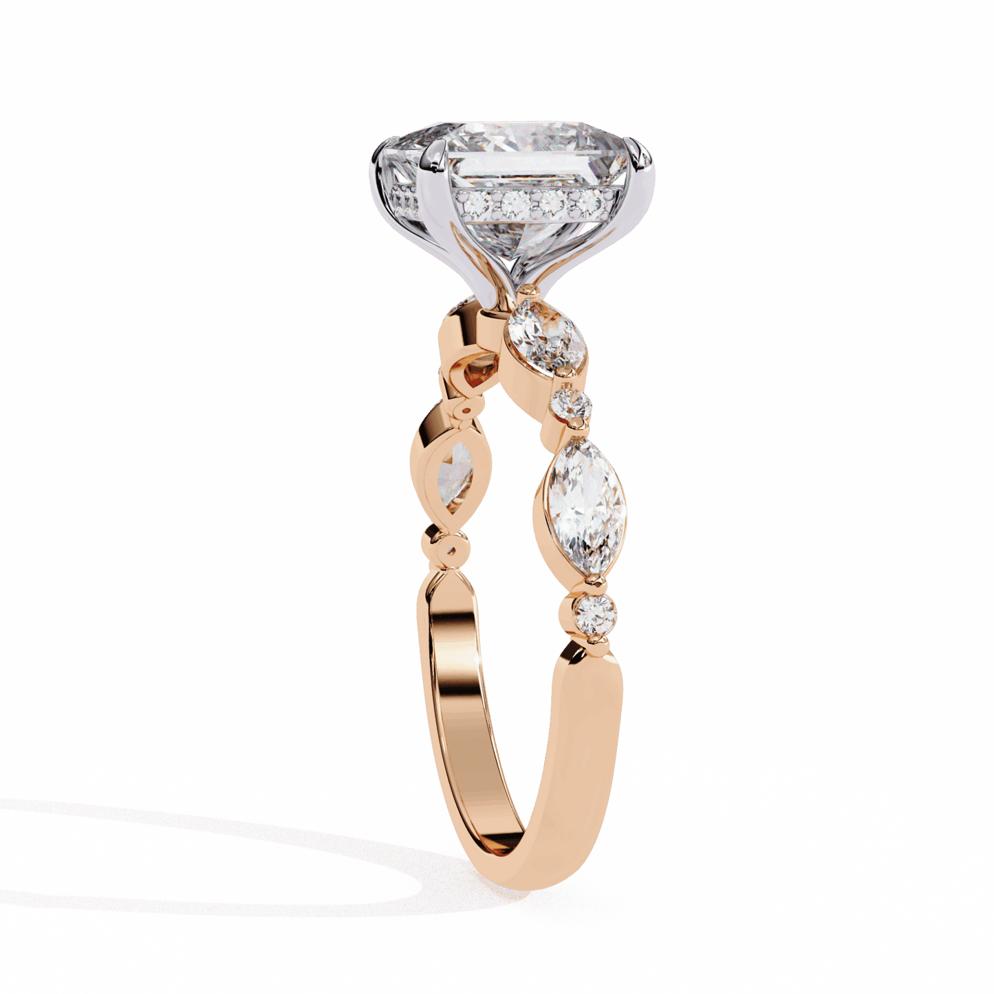 3.25 Carat Princess Hidden Halo Solitaire Ring in Moissanite | House of Estara