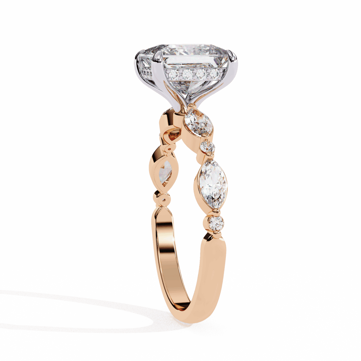 3.25 Carat Princess Hidden Halo Solitaire Ring in Moissanite | House of Estara