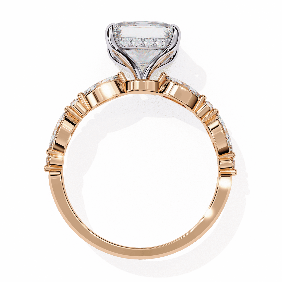 3.25 Carat Princess Hidden Halo Solitaire Ring in Moissanite | House of Estara