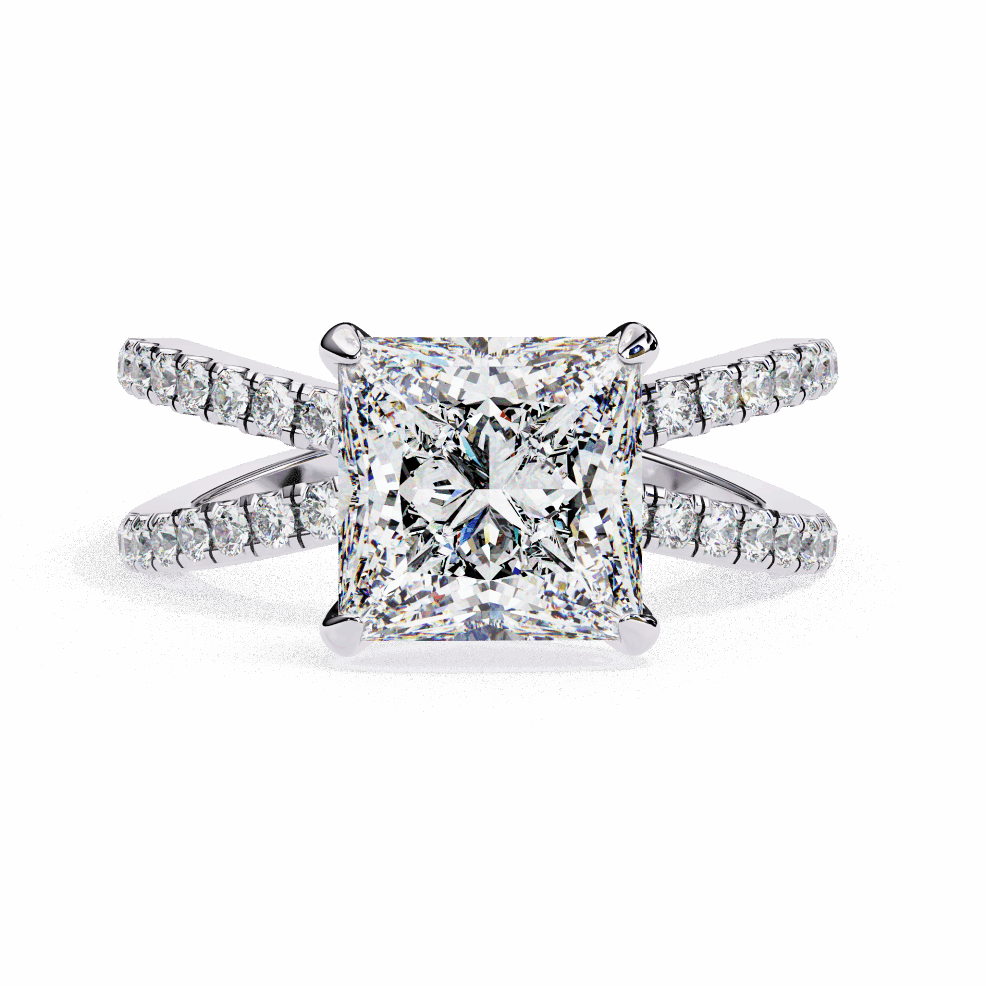 2.75 Carat Princess Eternal Spark Solitaire Ring in Moissanite | House of Estara