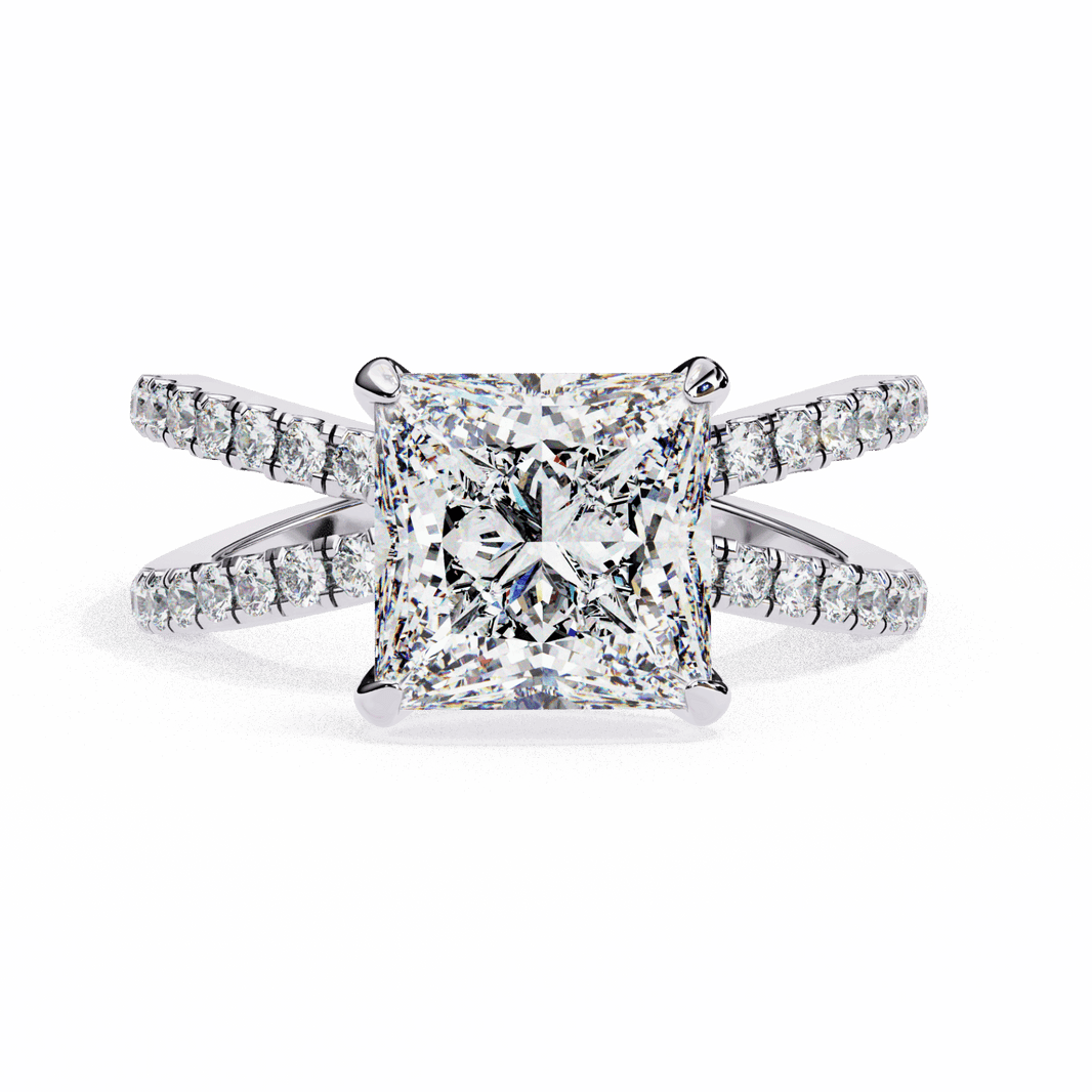 2.75 Carat Princess Eternal Spark Solitaire Ring in Moissanite | House of Estara