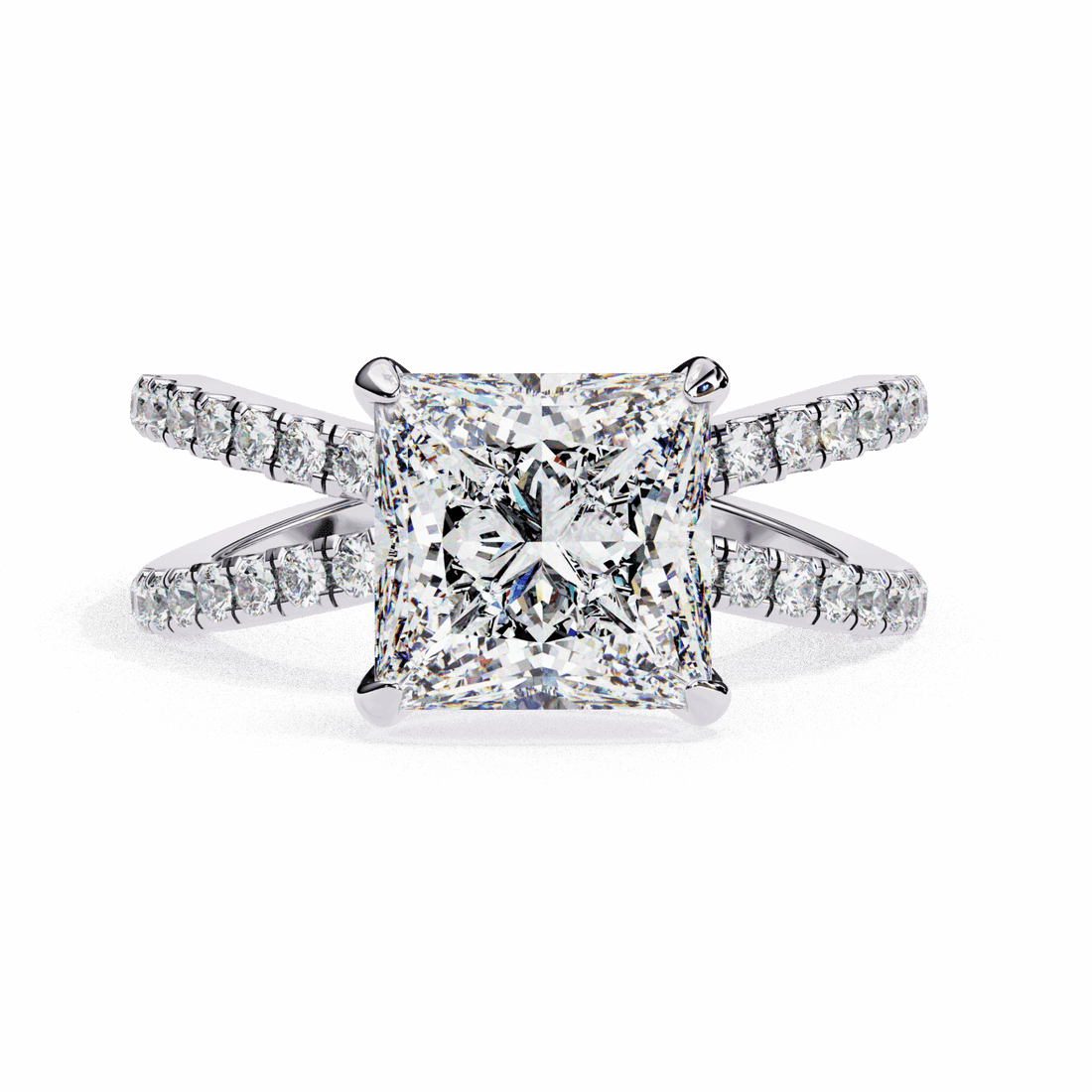 2.75 Carat Princess Eternal Spark Solitaire Ring in Moissanite | House of Estara