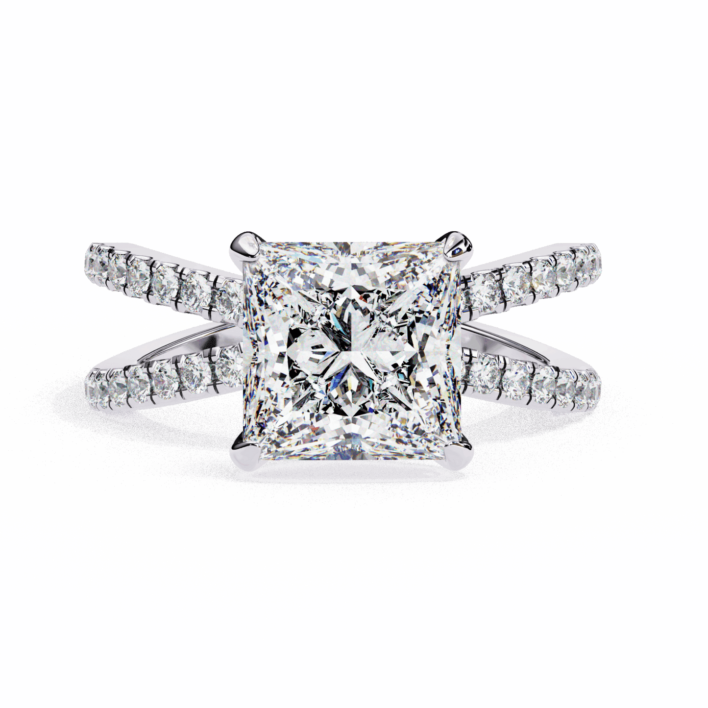 2.75 Carat Princess Eternal Spark Solitaire Ring in Moissanite | House of Estara