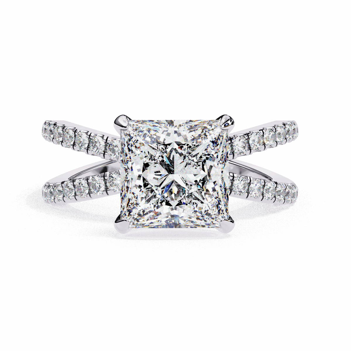 2.75 Carat Princess Eternal Spark Solitaire Ring in Moissanite | House of Estara