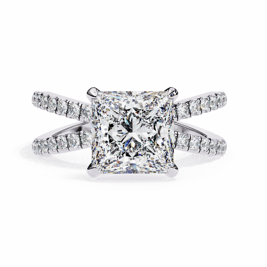 2.75 Carat Princess Eternal Spark Solitaire Ring in Moissanite | House of Estara
