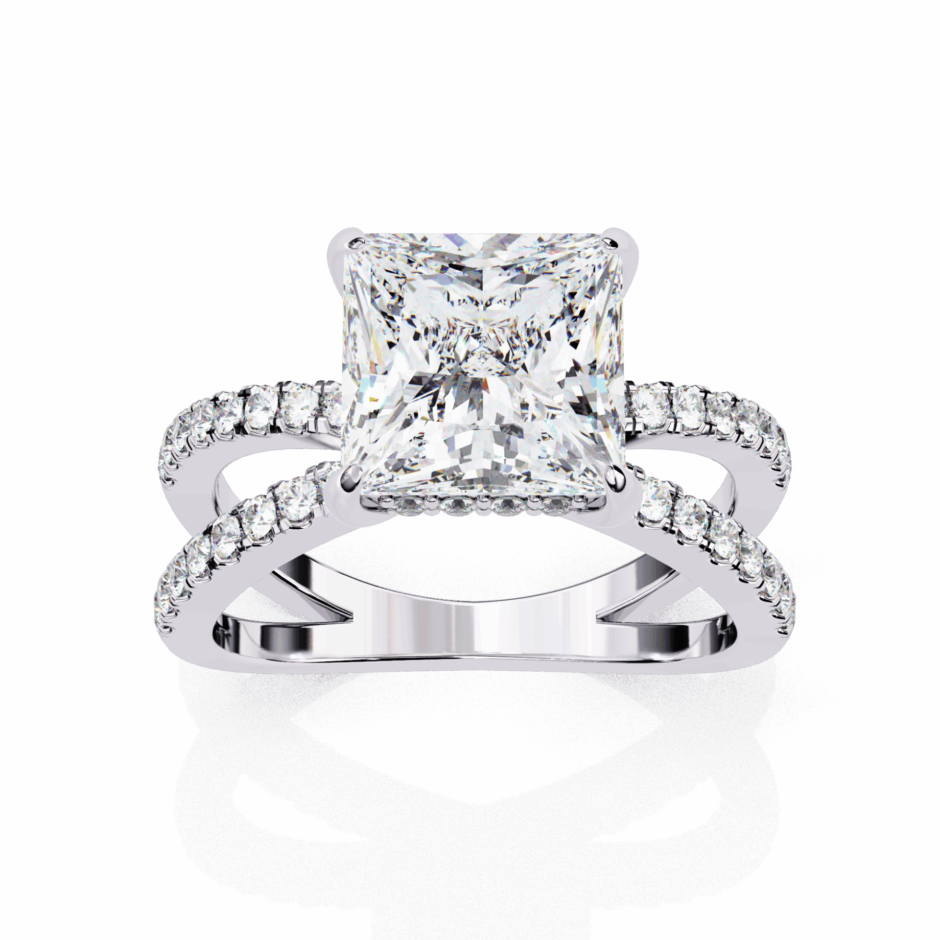 2.75 Carat Princess Eternal Spark Solitaire Ring in Moissanite | House of Estara