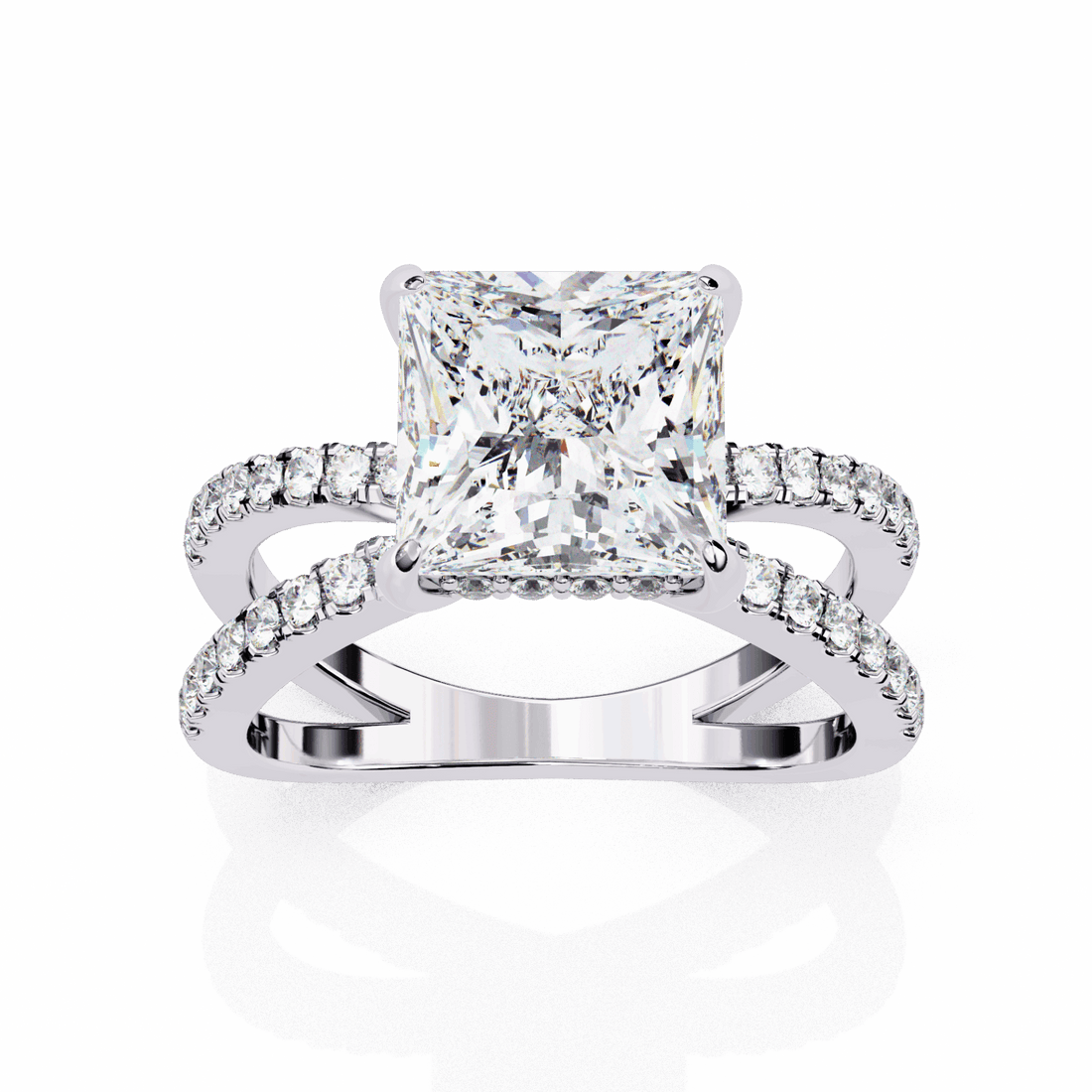 2.75 Carat Princess Eternal Spark Solitaire Ring in Moissanite | House of Estara