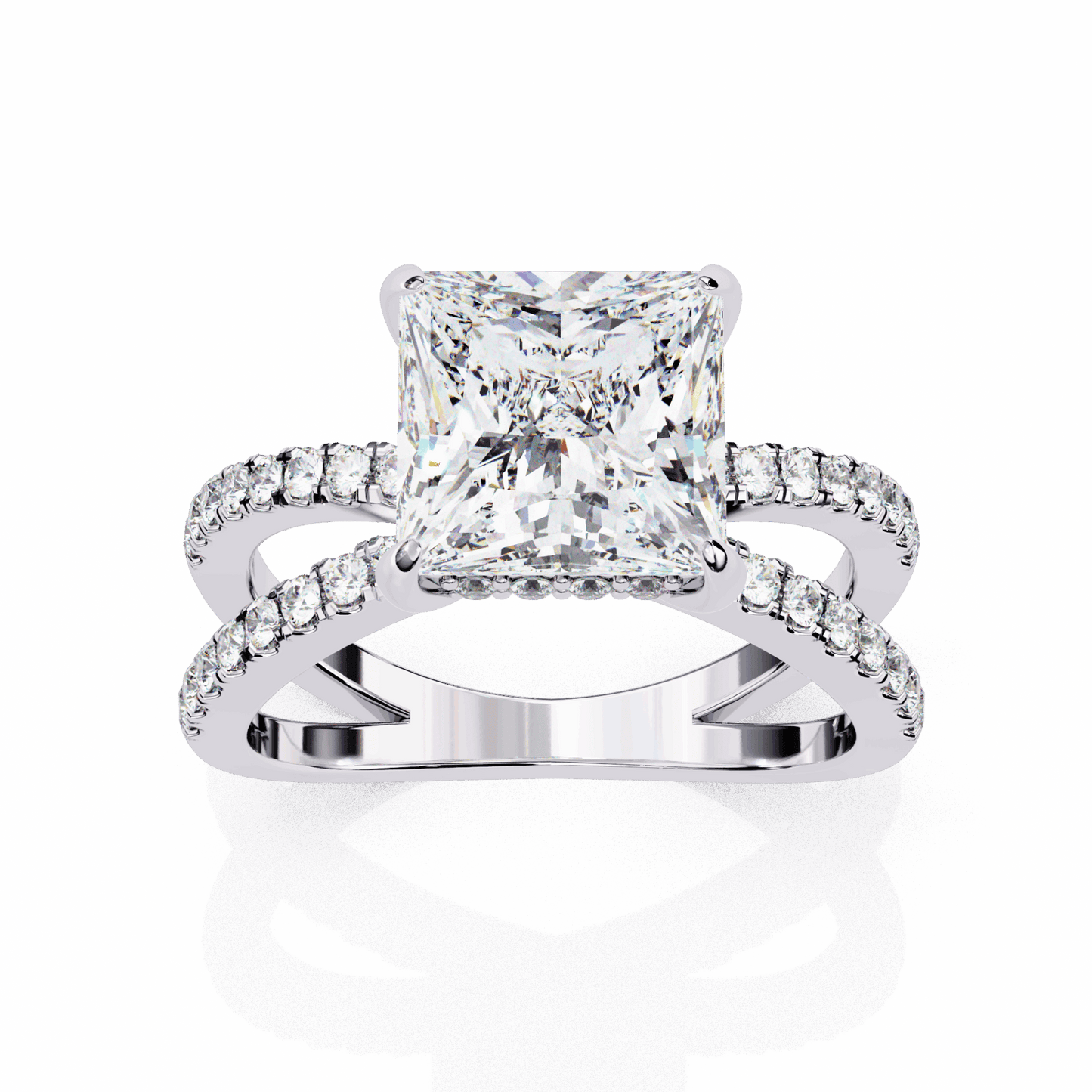 2.75 Carat Princess Eternal Spark Solitaire Ring in Moissanite | House of Estara
