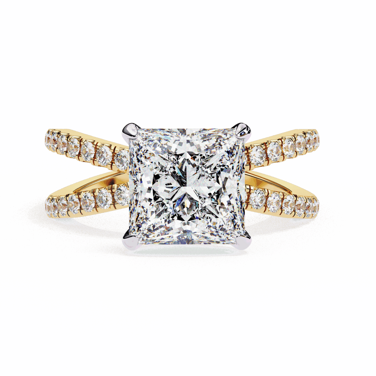 2.75 Carat Princess Eternal Spark Solitaire Ring in Moissanite | House of Estara