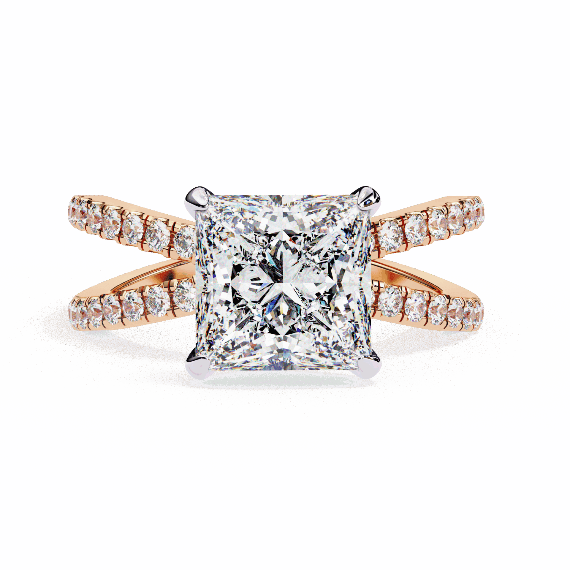2.75 Carat Princess Eternal Spark Solitaire Ring in Moissanite | House of Estara