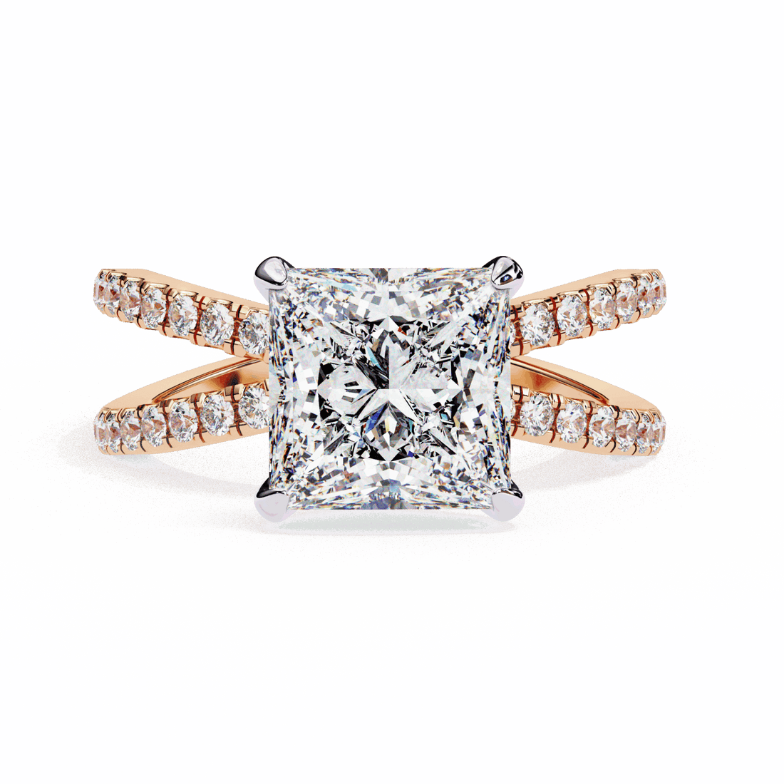2.75 Carat Princess Eternal Spark Solitaire Ring in Moissanite | House of Estara