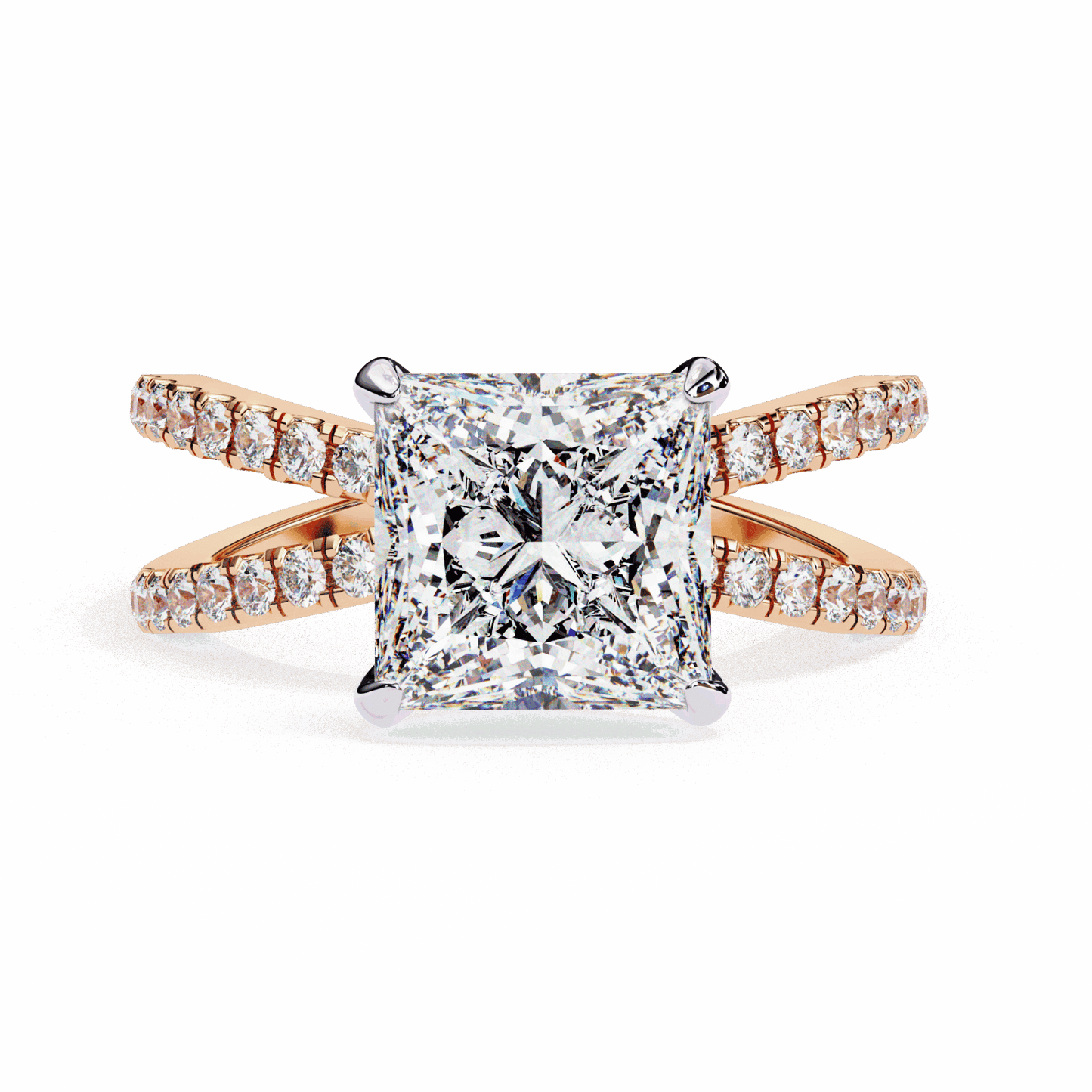 2.75 Carat Princess Eternal Spark Solitaire Ring in Moissanite | House of Estara