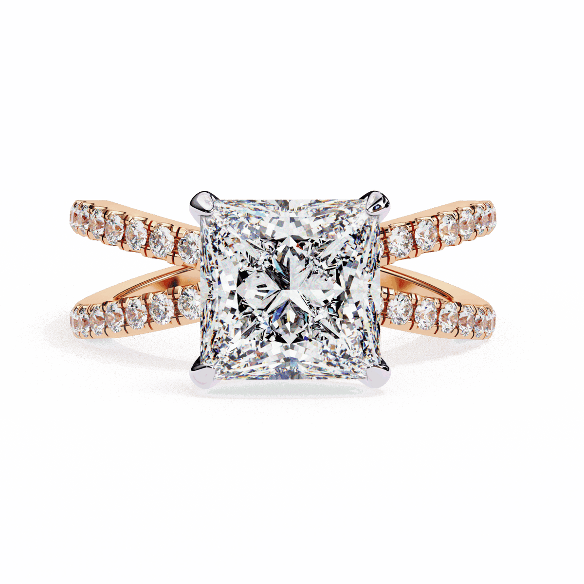 2.75 Carat Princess Eternal Spark Solitaire Ring in Moissanite | House of Estara