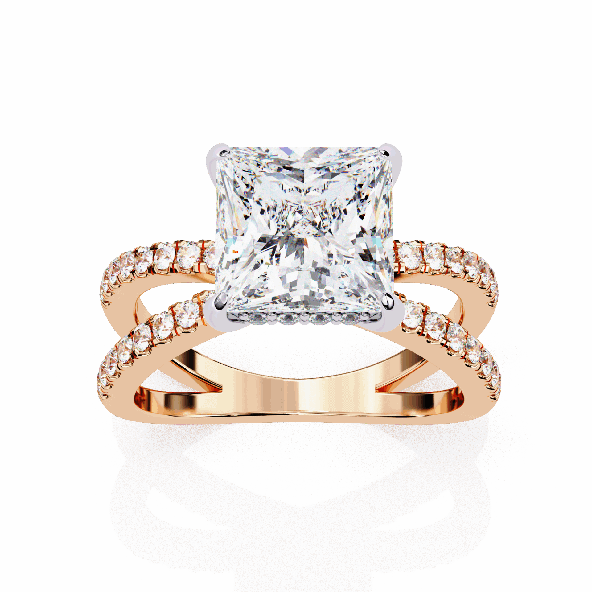 2.75 Carat Princess Eternal Spark Solitaire Ring in Moissanite | House of Estara
