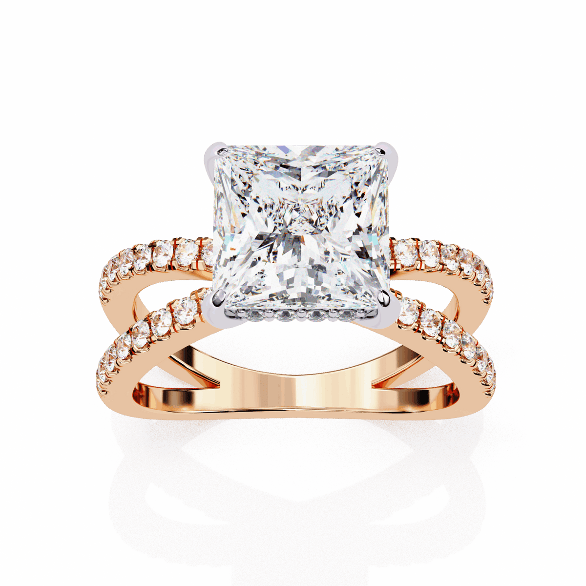2.75 Carat Princess Eternal Spark Solitaire Ring in Moissanite | House of Estara
