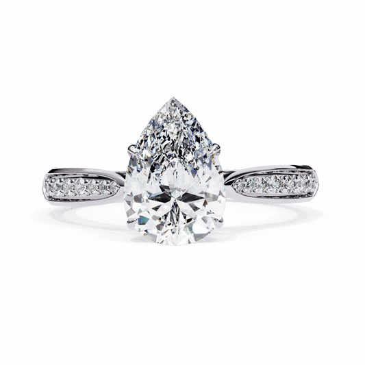 1.25 Carat Pear True Love Solitaire Ring in Moissanite | House of Estara