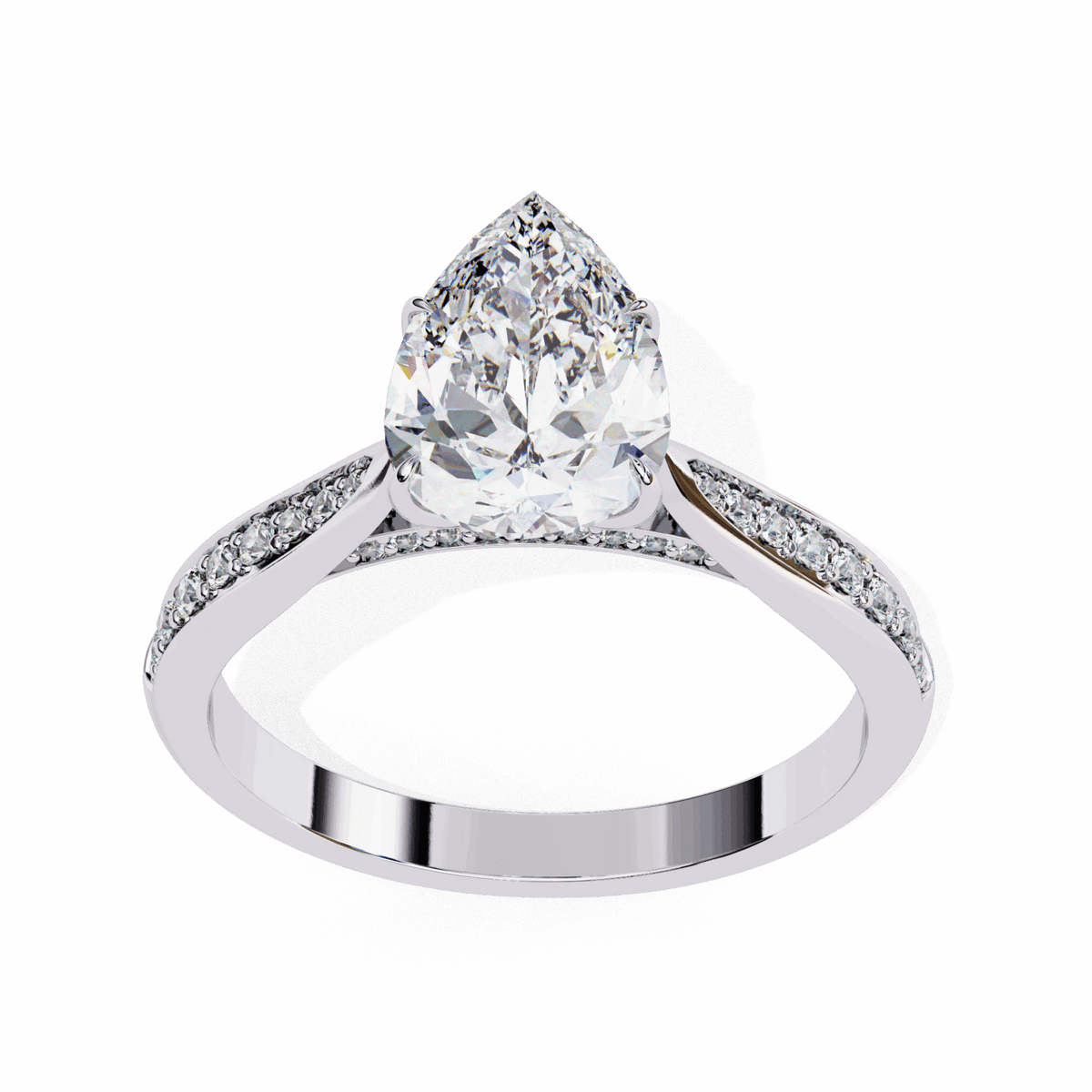1.25 Carat Pear True Love Solitaire Ring in Moissanite | House of Estara