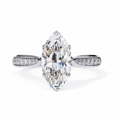 True Love Marquise Pavé Cathedral Moissanite Engagement Ring