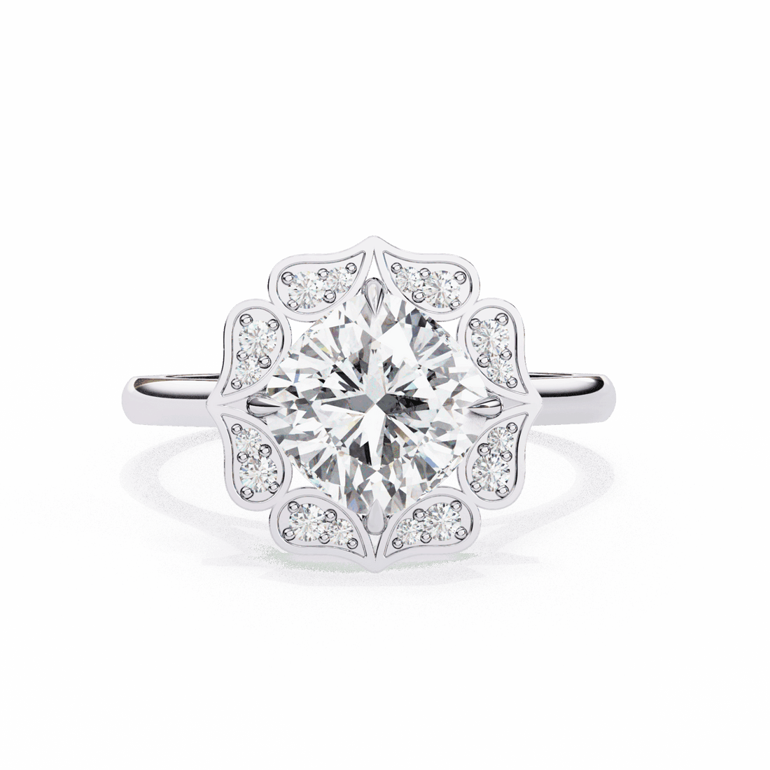 3.5 Carat Cushion Classic Solitaire Band in Moissanite | House of Estara
