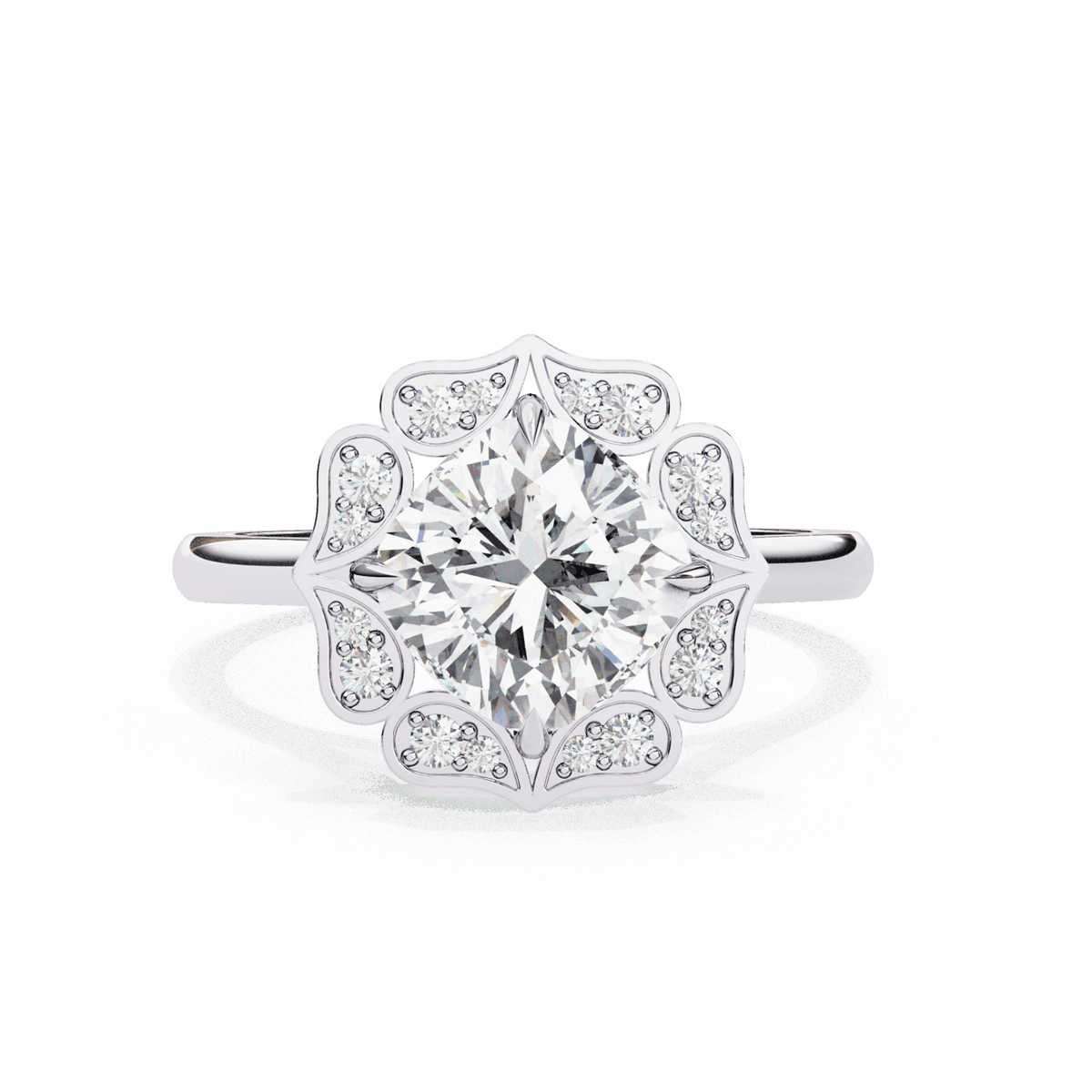 3.5 Carat Cushion Classic Solitaire Band in Moissanite | House of Estara