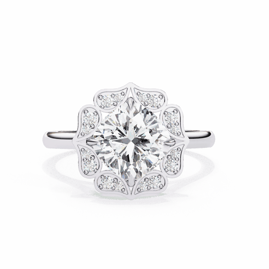 3.5 Carat Cushion Classic Solitaire Band in Moissanite | House of Estara