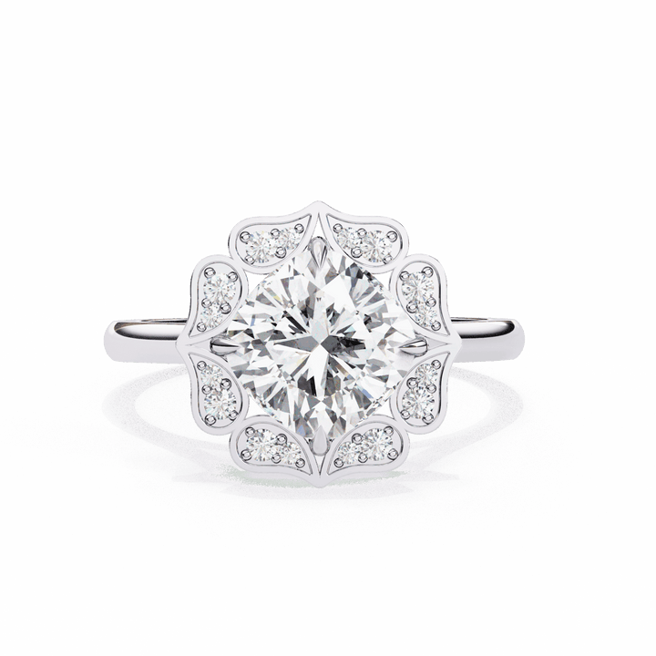 3.5 Carat Cushion Classic Solitaire Band in Moissanite | House of Estara