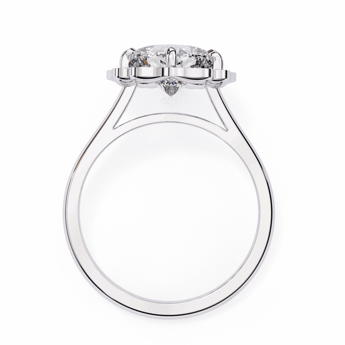 3.5 Carat Cushion Classic Solitaire Band in Moissanite | House of Estara
