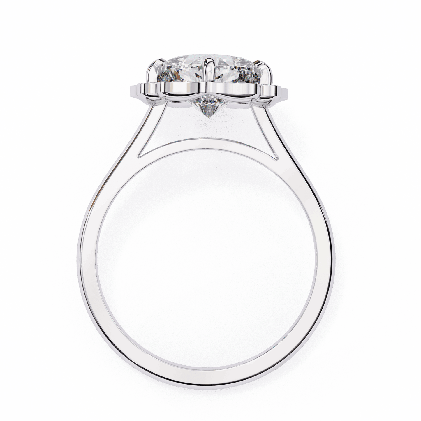 3.5 Carat Cushion Classic Solitaire Band in Moissanite | House of Estara