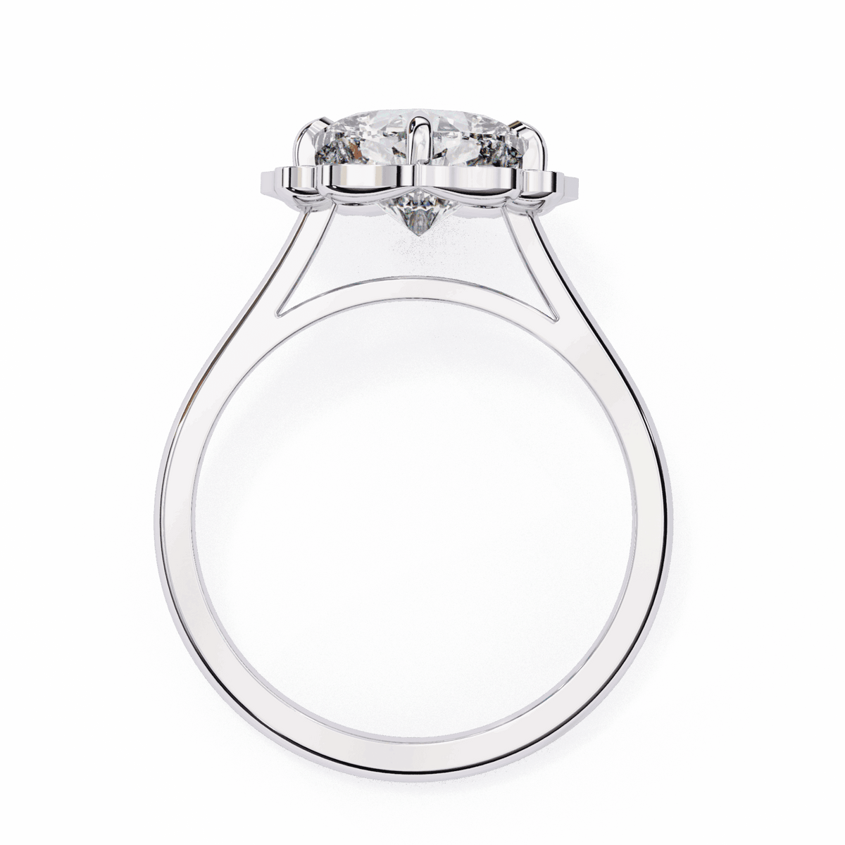 3.5 Carat Cushion Classic Solitaire Band in Moissanite | House of Estara