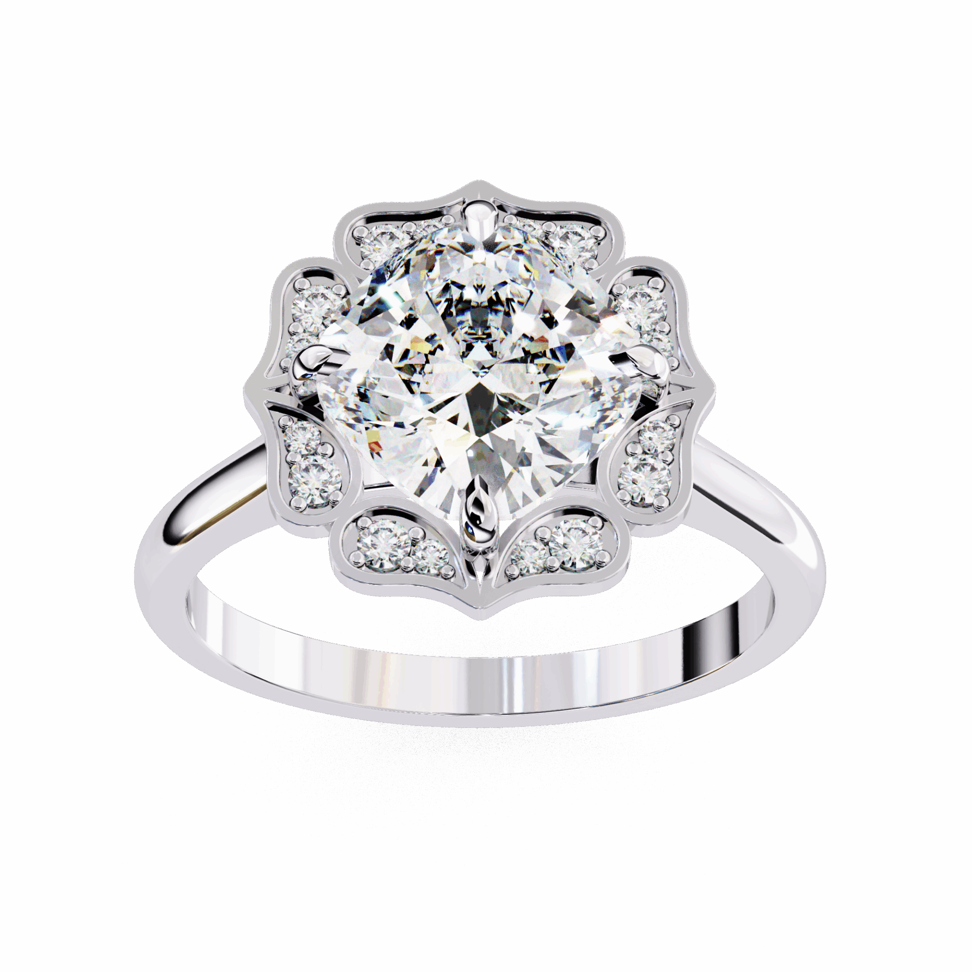 3.5 Carat Cushion Classic Solitaire Band in Moissanite | House of Estara