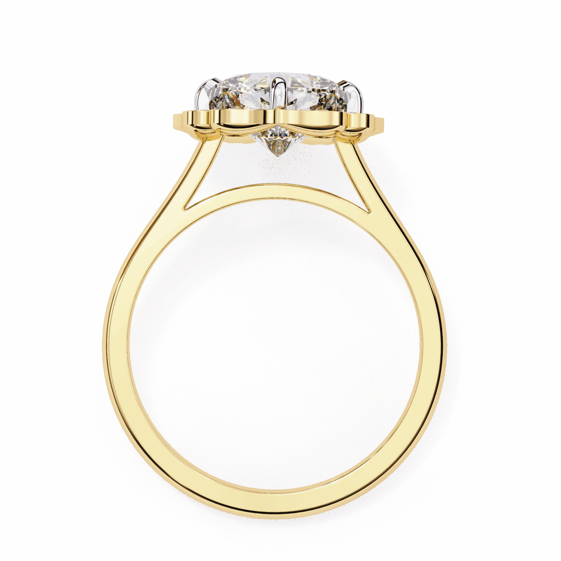 3.5 Carat Cushion Classic Solitaire Band in Moissanite | House of Estara
