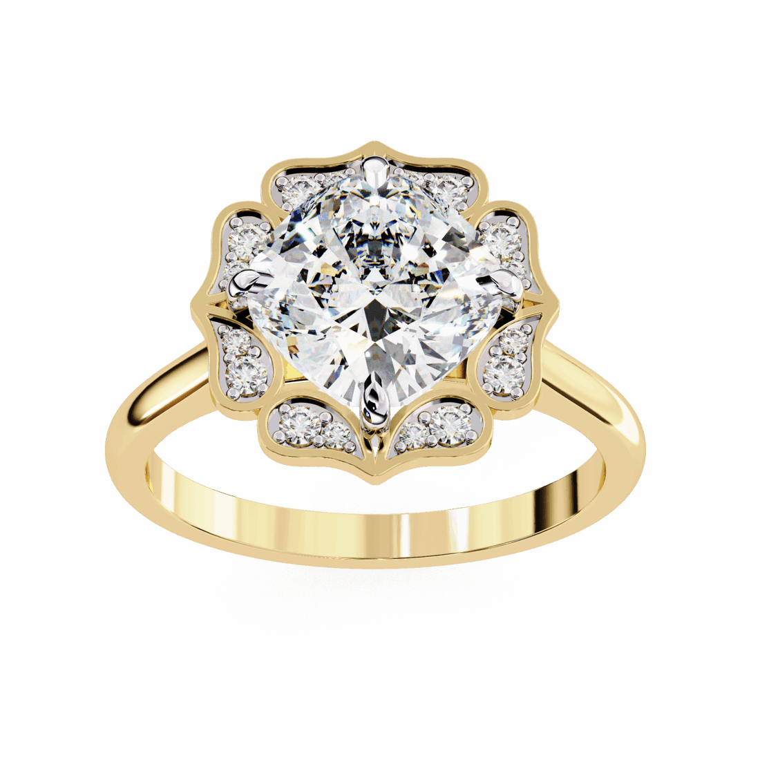 3.5 Carat Cushion Classic Solitaire Band in Moissanite | House of Estara
