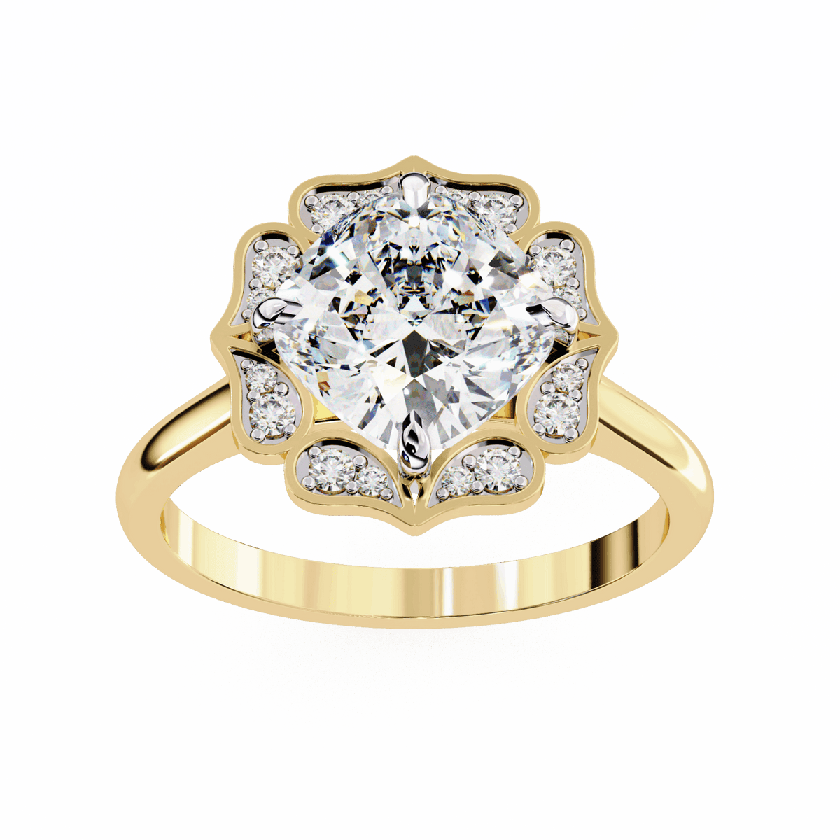 3.5 Carat Cushion Classic Solitaire Band in Moissanite | House of Estara