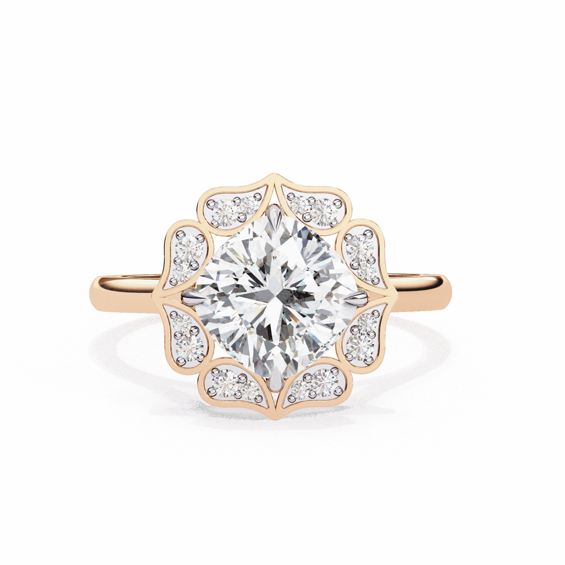 3.5 Carat Cushion Classic Solitaire Band in Moissanite | House of Estara