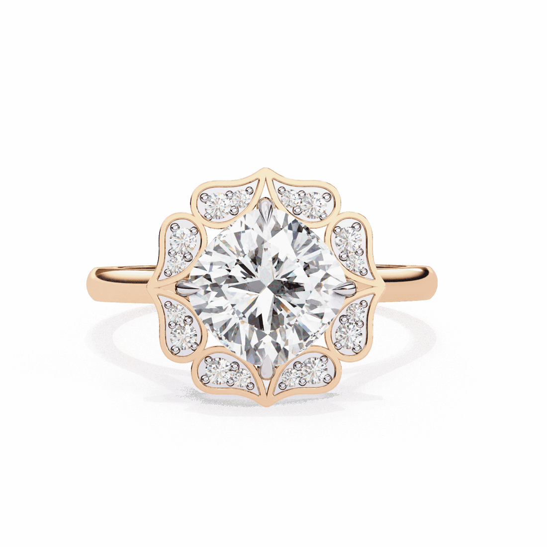 3.5 Carat Cushion Classic Solitaire Band in Moissanite | House of Estara