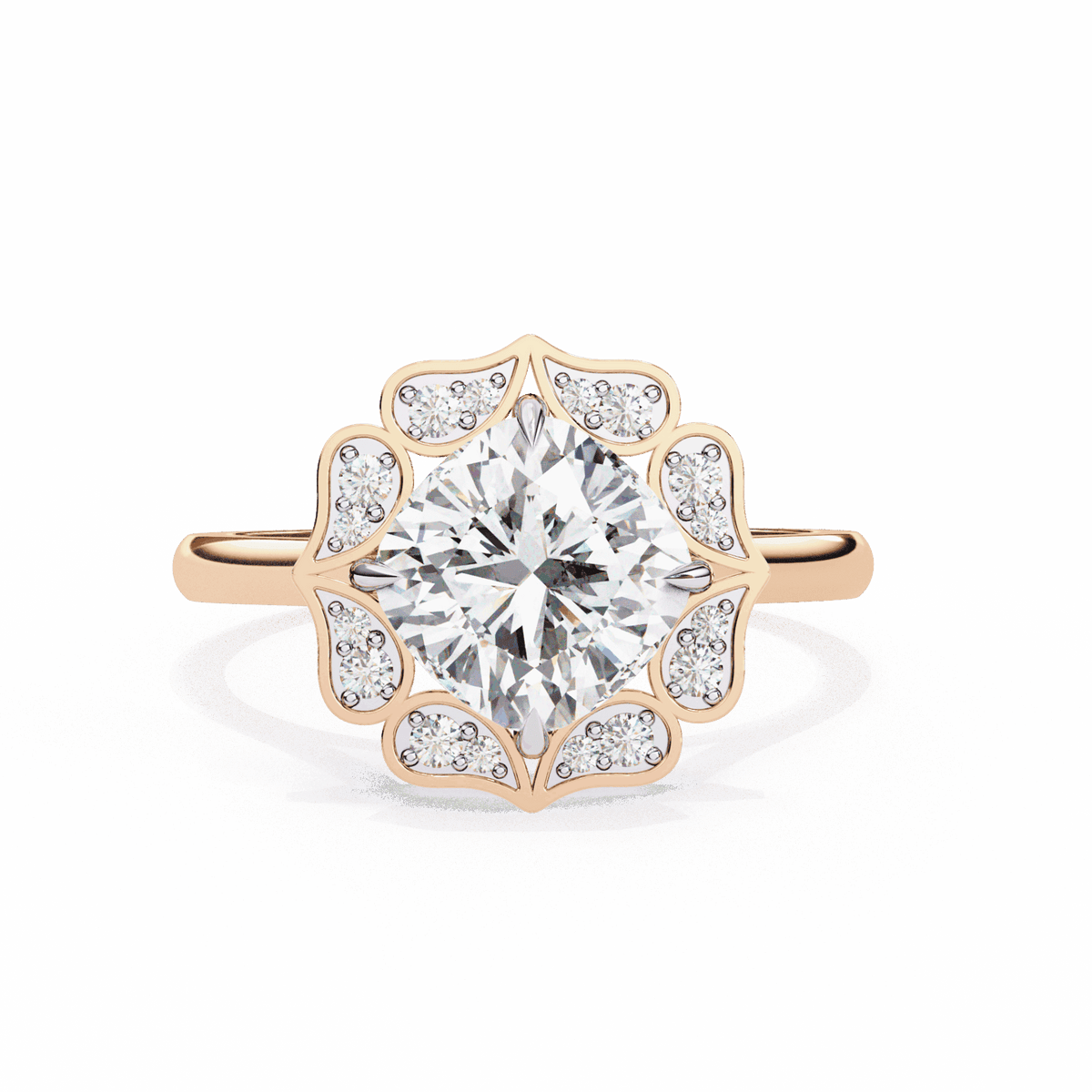 3.5 Carat Cushion Classic Solitaire Band in Moissanite | House of Estara