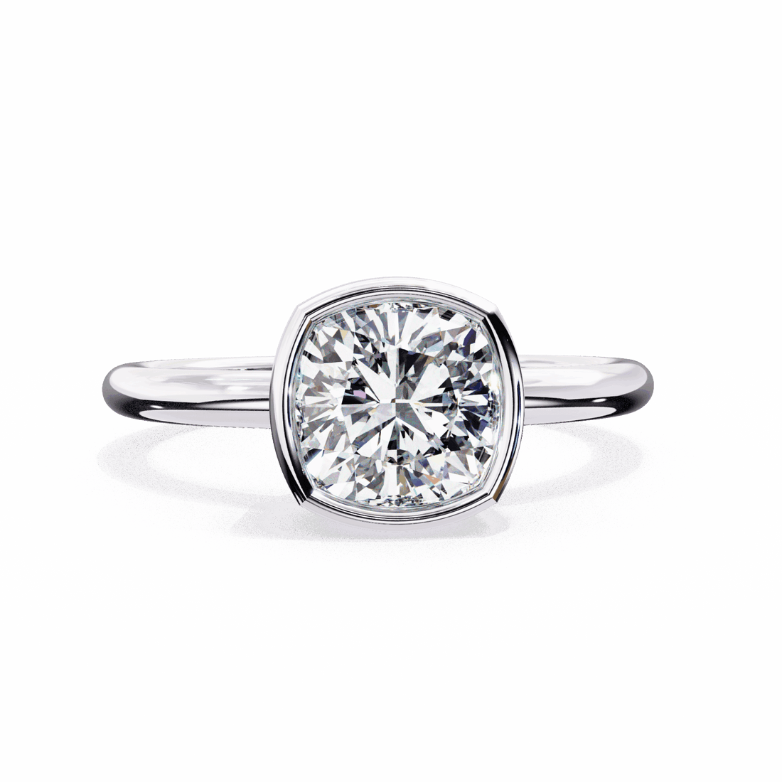 1.75 Carat Cushion Minimalist Solitaire Engagement Ring in Moissanite | House of Estara