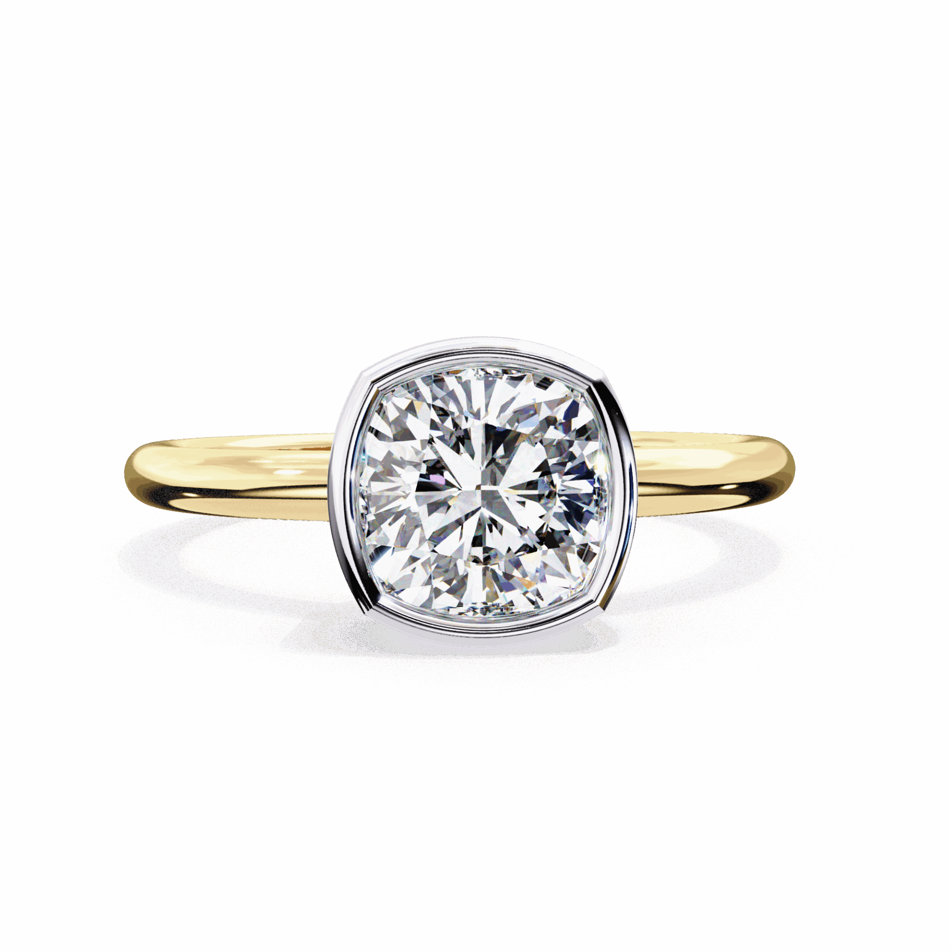 1.75 Carat Cushion Minimalist Solitaire Engagement Ring in Moissanite | House of Estara