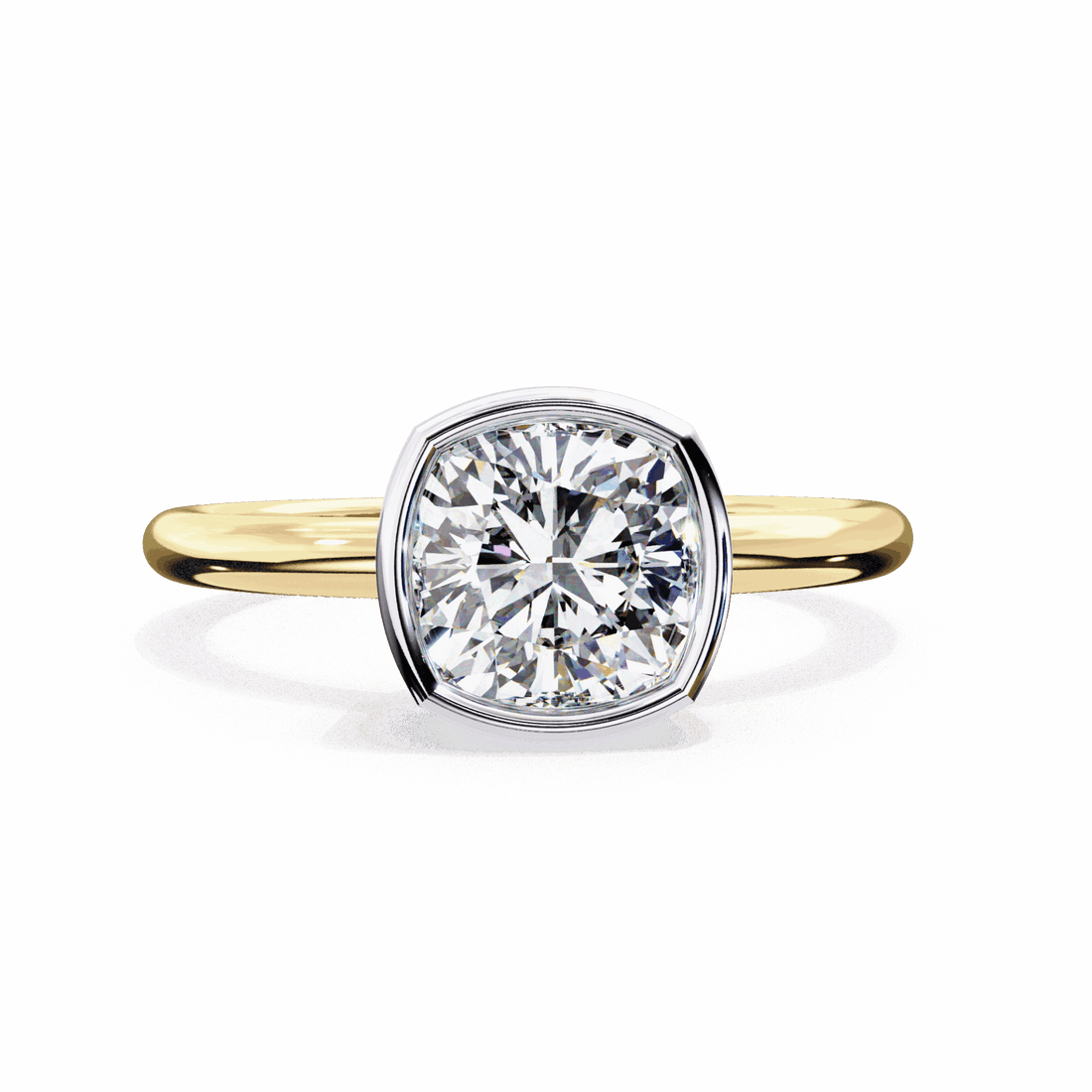 1.75 Carat Cushion Minimalist Solitaire Engagement Ring in Moissanite | House of Estara