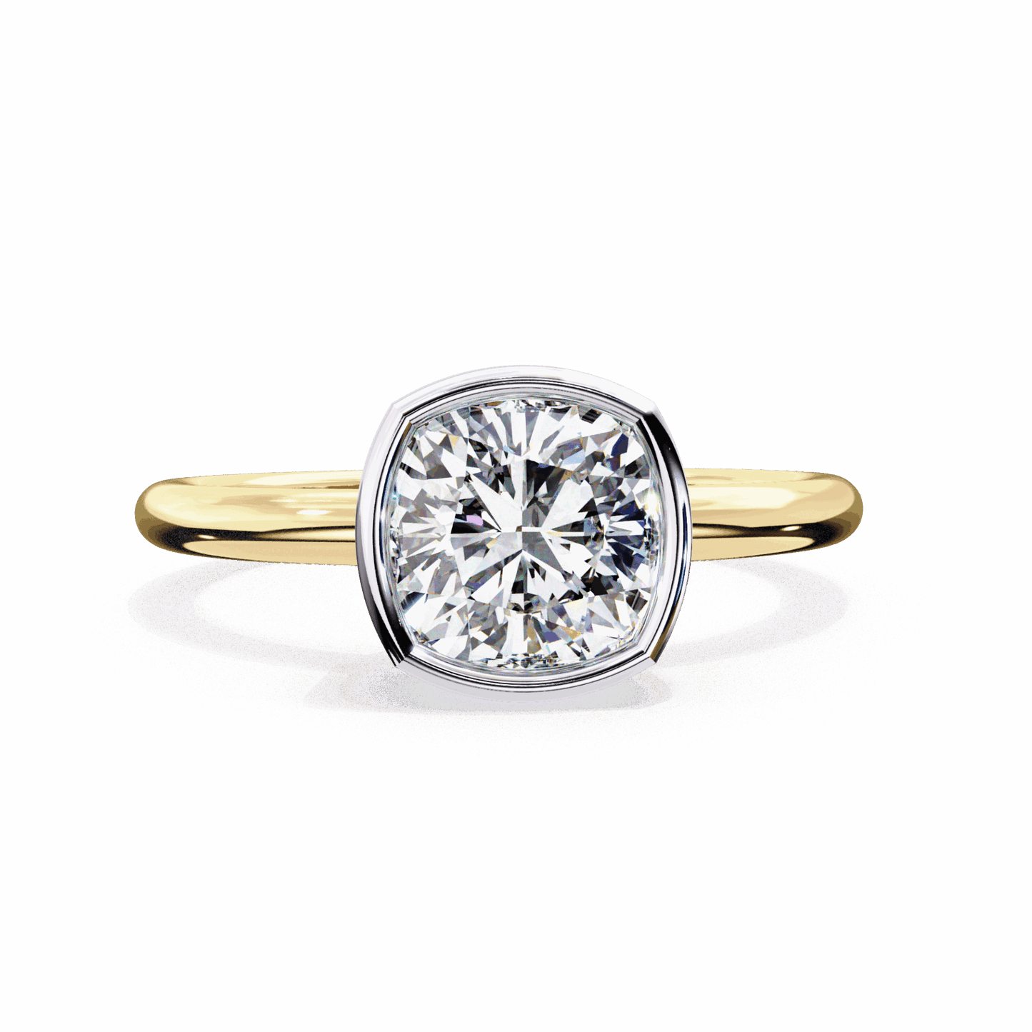 1.75 Carat Cushion Minimalist Solitaire Engagement Ring in Moissanite | House of Estara